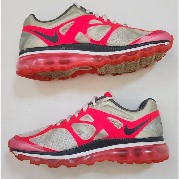 Nike Women's Size 8 Air Max 2012 + Running Athletic Shoes White Pink 487679-160 - Picture 1 of 7